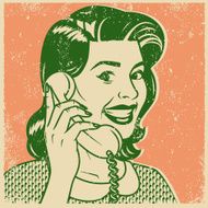 Retro Screen Print of a Smiling Woman N2