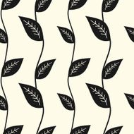 black and white seamless pattern background with leaves N2