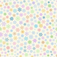 Seamless pattern of snowflakes multicolored on beige N3