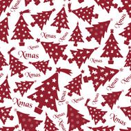 set of christmas red tree decoration seamless pattern eps10