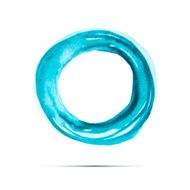 Brush stroke circle texture Vector Blue ink or watercolor design