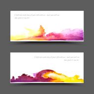 Banner watercolor violet yellow N2