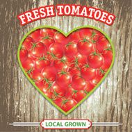 Tomato Heart Sign On Old Wood Background