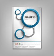 Brochures book or flyer with blue gray rounds template