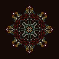 Abstract vector floral ornamental border N2