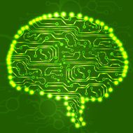 Circuit board computer brain Vector illustration N3