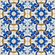 Seamless Moroccan Portuguese tiles Azulejo ornaments N6