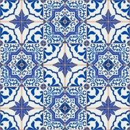 Seamless Moroccan Portuguese tiles Azulejo ornaments N8