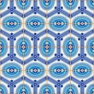 Seamless Moroccan Portuguese tiles Azulejo ornaments N12