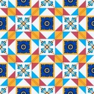Seamless Moroccan Portuguese tiles Azulejo ornaments N15
