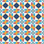 Seamless Moroccan Portuguese tiles Azulejo ornaments N16