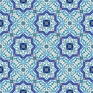 Seamless Moroccan Portuguese tiles Azulejo ornaments N17