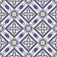 Seamless Moroccan Portuguese tiles Azulejo ornaments N24