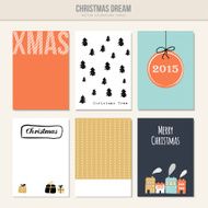 Set of christmas greeting journal cards vector