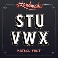 Retro Vintage Label Alphabet Vector Grunge Font N4