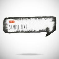 Black watercolor blob isolated on white N15