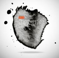 Black watercolor blob isolated on white N16
