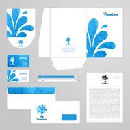 Corporate identity template with watercolor elements