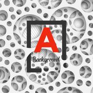 Abstract background holey wall with penetrating square border