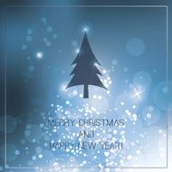 Christmas Card with Blue Bright Background