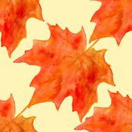 Watercolor autumn maple leaves seamless pattern N2