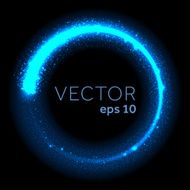 Neon blue glittering star dust circle N2