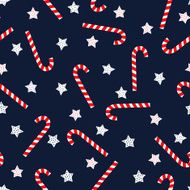 Seamless Christmas pattern with xmas stars and candy canes