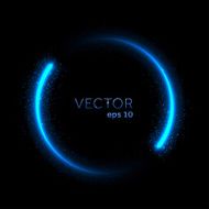 Double neon blue glittering star dust circle
