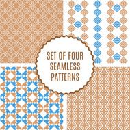 Vector set of four seamless vintage patterns N4