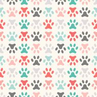 Animal seamless pattern of paw footprint N2