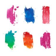 Set of abstract vertical colored watercolor stains