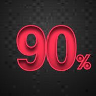 Ninety Percent Design (90 ) Red number on Carbon Fiber Background