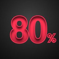 Eighty Percent Design (80 ) Red number on Carbon Fiber Background