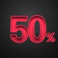 Fifty Percent Design (50 ) Red number on Carbon Fiber Background