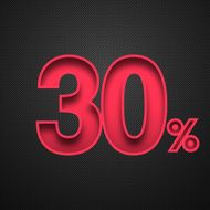 Thirty Percent Design (30 ) Red number on Carbon Fiber Background