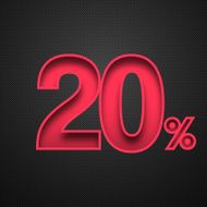 Twenty Percent Design (20 ) Red number on Carbon Fiber Background