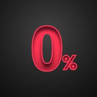 Zero Percent Design (0 ) Red number on Carbon Fiber Background