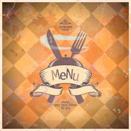 Retro restaurant menu card design N6