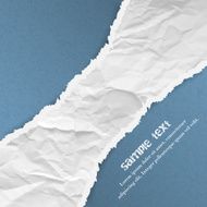 Ragged torn paper on blue background vector illustration