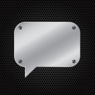 Silver speech bubble on dark background N3
