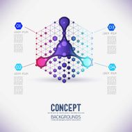 Abstract concept geometric lattice cube and chemical element N2