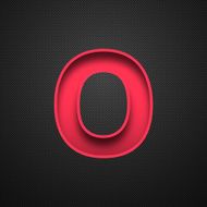Alphabet O Design - Red Letter on Carbon Fiber Background