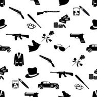 mafia criminal black symbols and icons seamless pattern eps10 N2