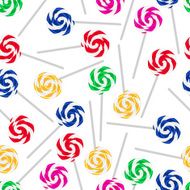 colorful sweet lollipops seamless white pattern eps10