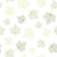 Seamless vector background Green leaves with veins N2