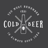 Vector vintage beer logo with slogan and fun motivation N2