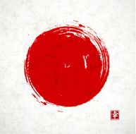 Big red grunge circle on white background N2