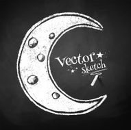 Chalked childlike drawing of crescent N2