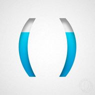 Parenthesis Symbol ( ) - Blue on Watercolor Paper