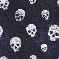 Vector seamless halloween pattern with skulls Grunge shabby style N2